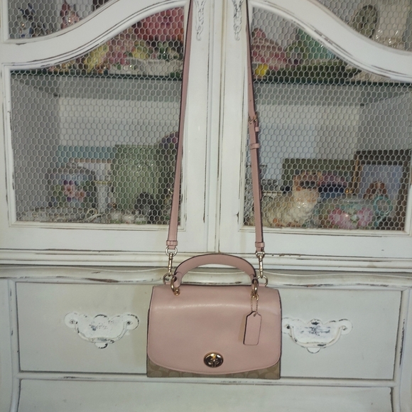 Coach Tilly Signature & Pink Satchel Crossbody - Picture 6 of 16